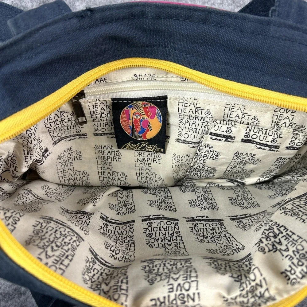 LAUREL BURCH Medium Canvas Dog Bag Purse Shoulder Tote W/ Zip Top AOP Dogs‎